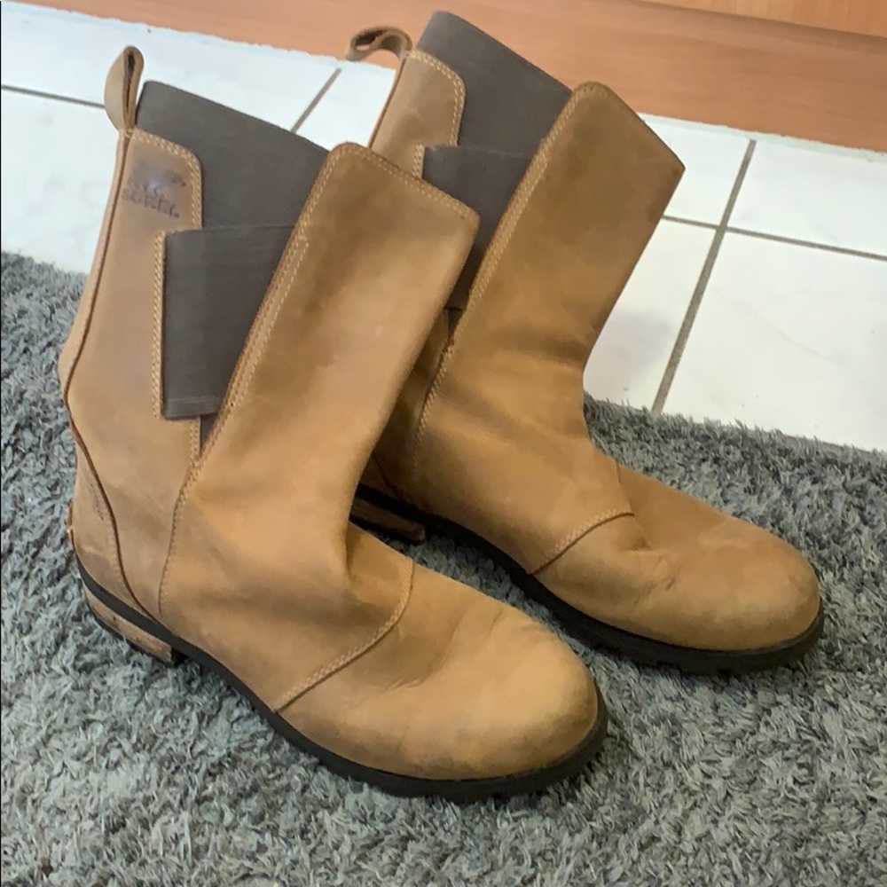 Sorel Emelie Mid Calf Camel/Brown Waterproof Boots